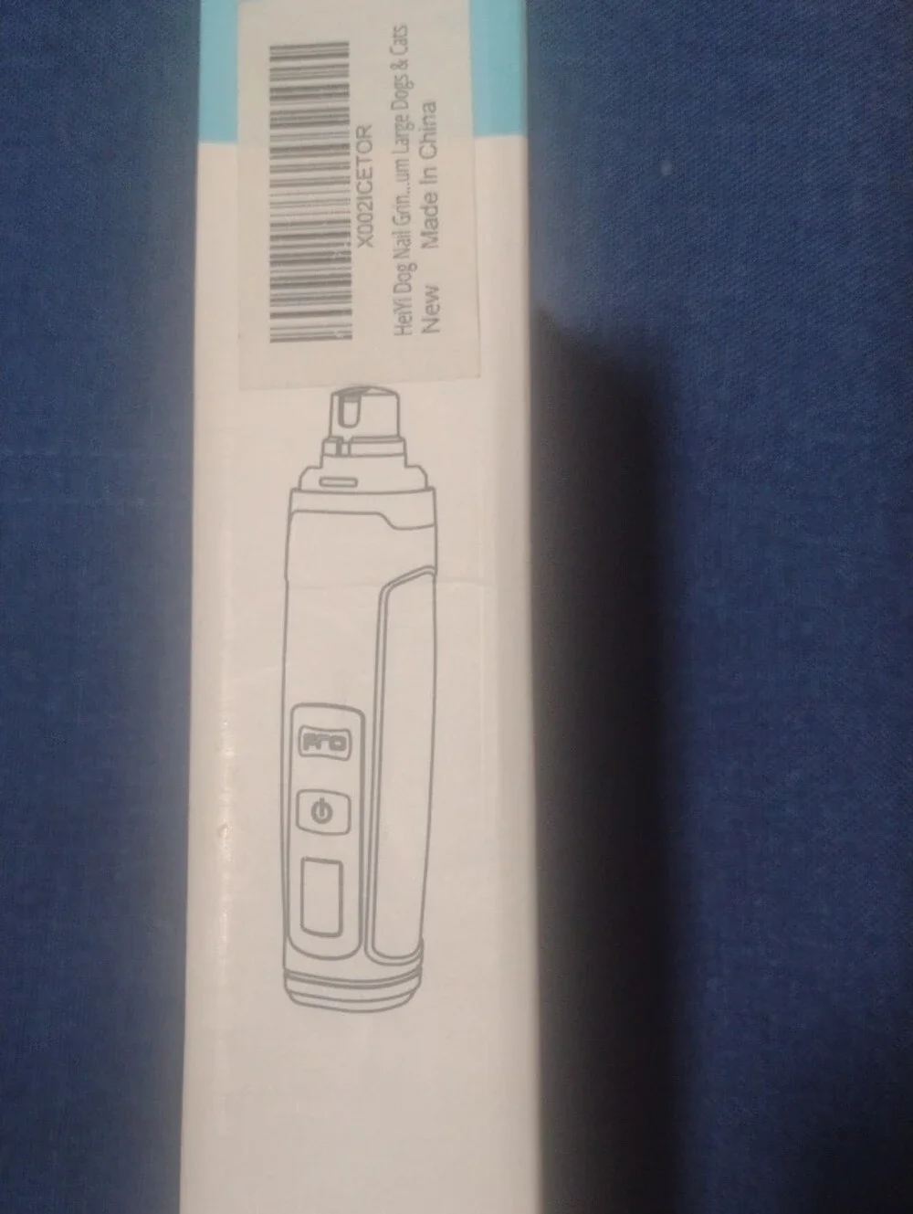 Pet Nail Grinder Electric Grooming Tool - White & Light Blue